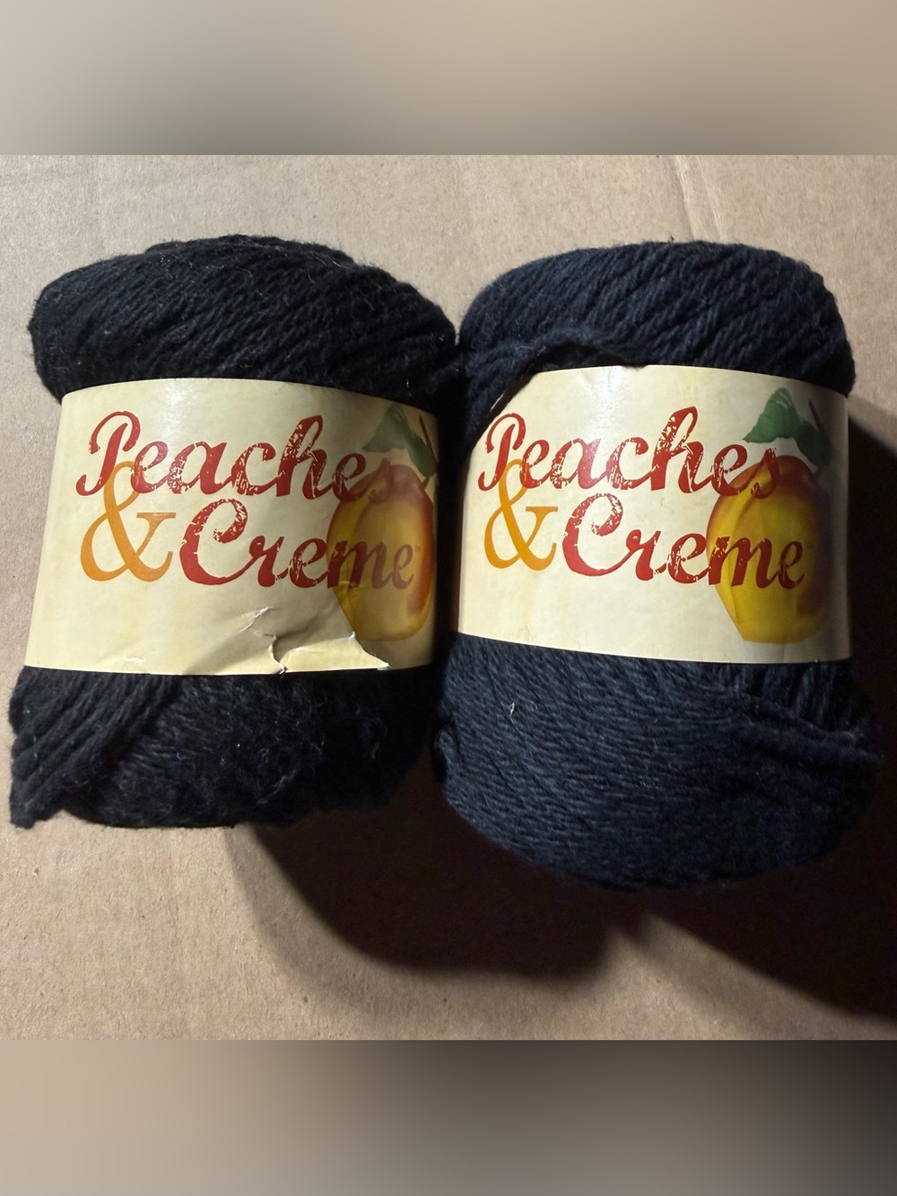 Peaches & Cream Black Yarn 2 Skeins